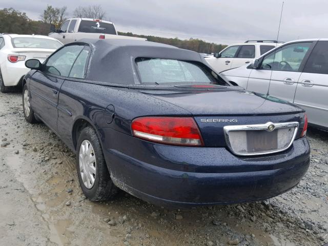 1C3EL45X64N399844 - 2004 CHRYSLER SEBRING LX BLUE photo 3