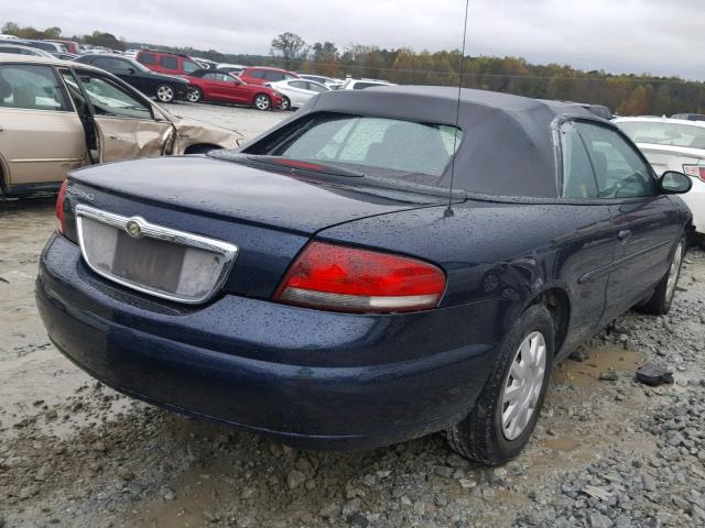 1C3EL45X64N399844 - 2004 CHRYSLER SEBRING LX BLUE photo 4