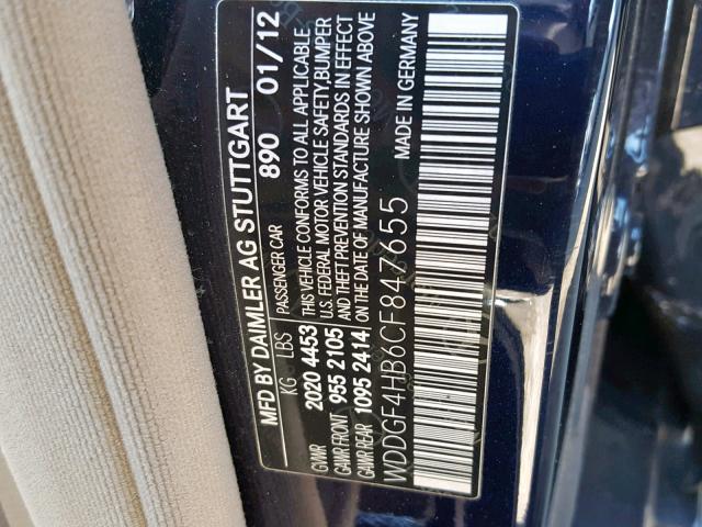 WDDGF4HB6CF847655 - 2012 MERCEDES-BENZ C 250 BLUE photo 10