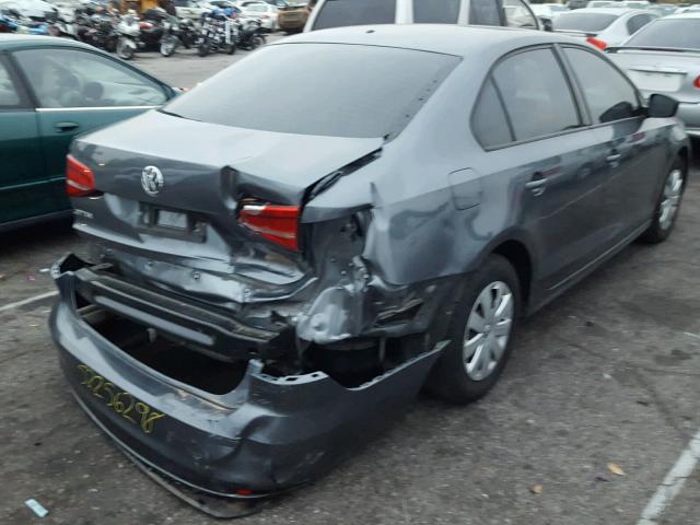3VW2K7AJ7FM271207 - 2015 VOLKSWAGEN JETTA BASE GRAY photo 4