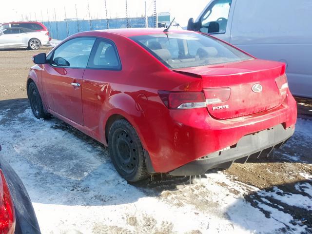 KNAFU6A24A5160224 - 2010 KIA FORTE EX RED photo 3