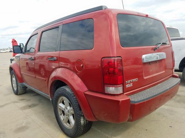 1D8GT58K08W163878 - 2008 DODGE NITRO SLT RED photo 3