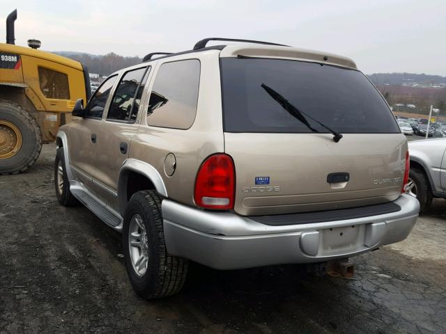 1B8HS58Z52F219903 - 2002 DODGE DURANGO SL GOLD photo 3