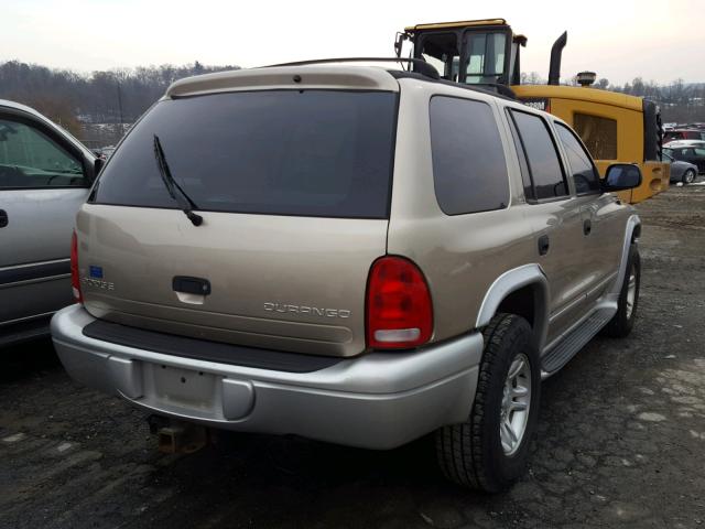 1B8HS58Z52F219903 - 2002 DODGE DURANGO SL GOLD photo 4