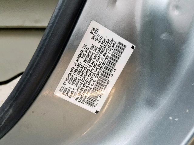 5FNRL38707B011500 - 2007 HONDA ODYSSEY EX BLUE photo 10