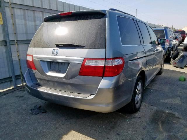 5FNRL38707B011500 - 2007 HONDA ODYSSEY EX BLUE photo 4