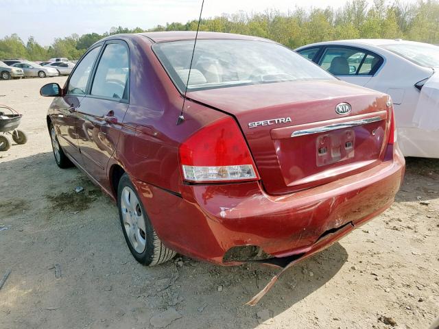 KNAFE121875404133 - 2007 KIA SPECTRA EX MAROON photo 3