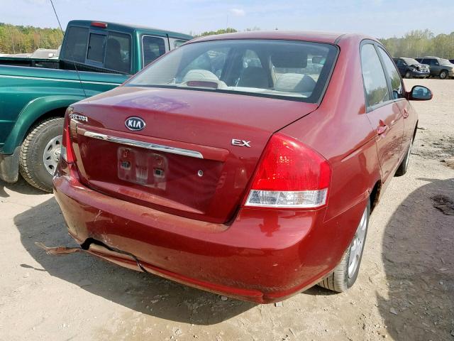 KNAFE121875404133 - 2007 KIA SPECTRA EX MAROON photo 4