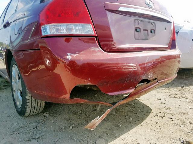 KNAFE121875404133 - 2007 KIA SPECTRA EX MAROON photo 9