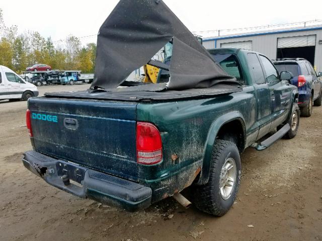 1B7GG22X9YS551267 - 2000 DODGE DAKOTA GREEN photo 4