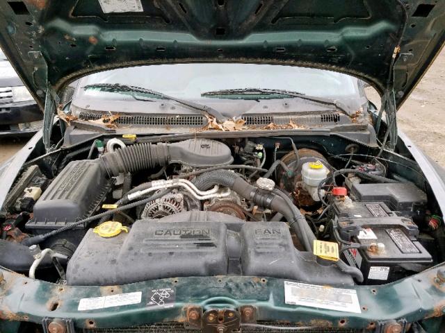 1B7GG22X9YS551267 - 2000 DODGE DAKOTA GREEN photo 7