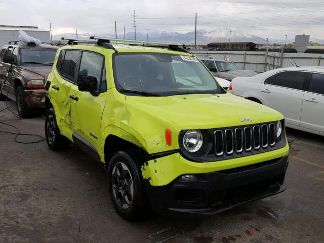 ZACCJBAB5HPF97383 - 2017 JEEP RENEGADE S GREEN photo 1