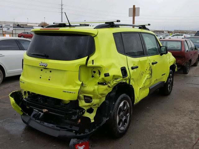 ZACCJBAB5HPF97383 - 2017 JEEP RENEGADE S მწვანე ფოტო 4