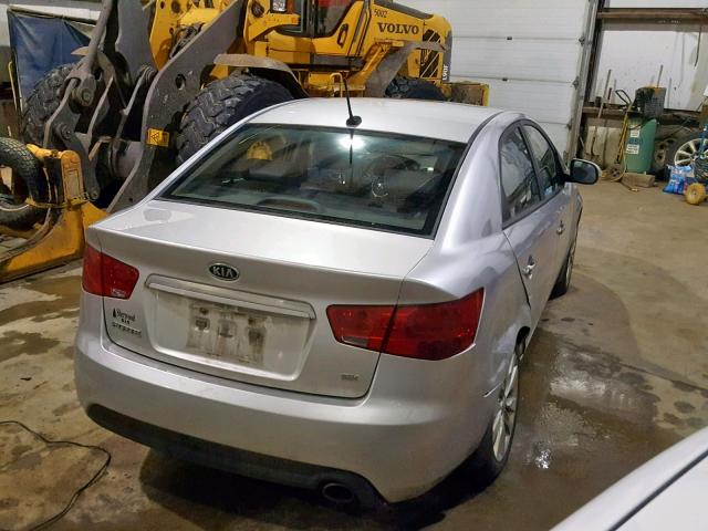 KNAFW4A39A5216603 - 2010 KIA FORTE SX SILVER photo 4