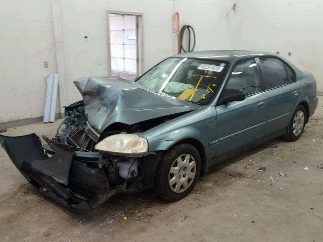 2HGEJ6610YH549065 - 2000 HONDA CIVIC BASE Mavi foto 2