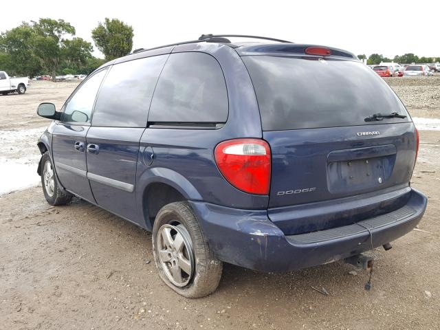 1D4GP45R56B743407 - 2006 DODGE CARAVAN SX BLUE photo 3