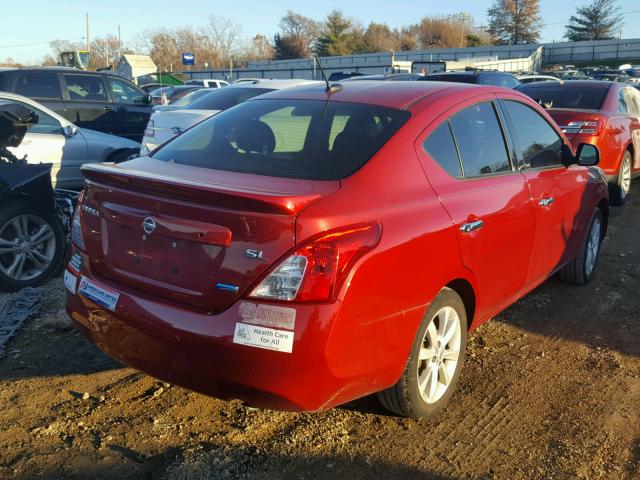 3N1CN7AP1EL876799 - 2014 NISSAN VERSA BURGUNDY photo 4