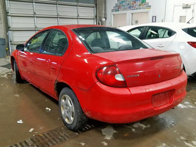 1B3ES26C62D616490 - 2002 DODGE NEON RED photo 3