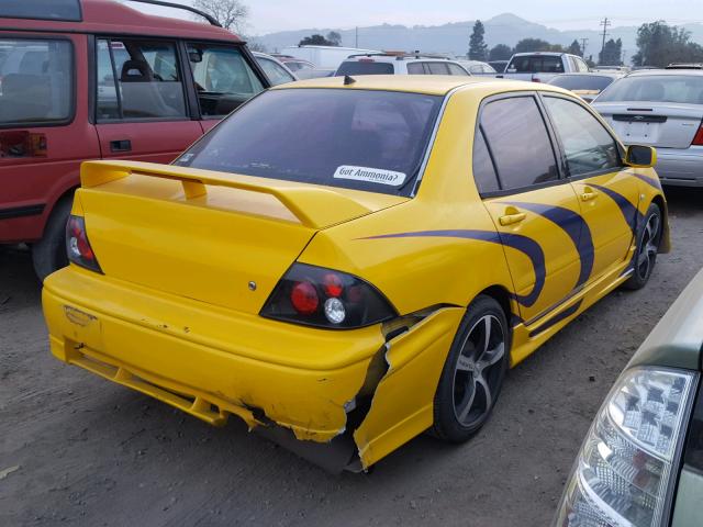 JA3AJ86E82U005458 - 2002 MITSUBISHI LANCER OZ YELLOW photo 4