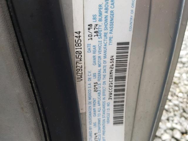 3VWCC21C3XM426584 - 1999 VOLKSWAGEN NEW BEETLE 白色 照片 10