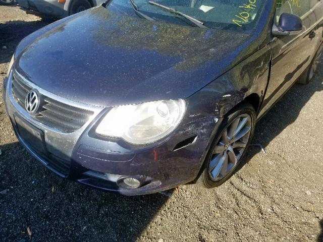 WVWDA71F67V044916 - 2007 VOLKSWAGEN EOS 2.0T S BLUE photo 9