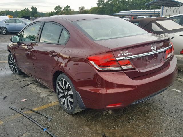 19XFB2F90EE049493 - 2014 HONDA CIVIC EXL 栗色 照片 3