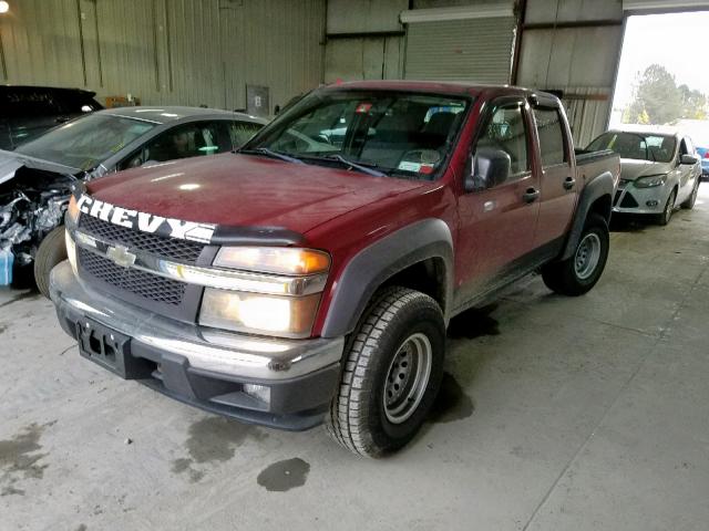 1GCDT136768195961 - 2006 CHEVROLET COLORADO MAROON photo 2