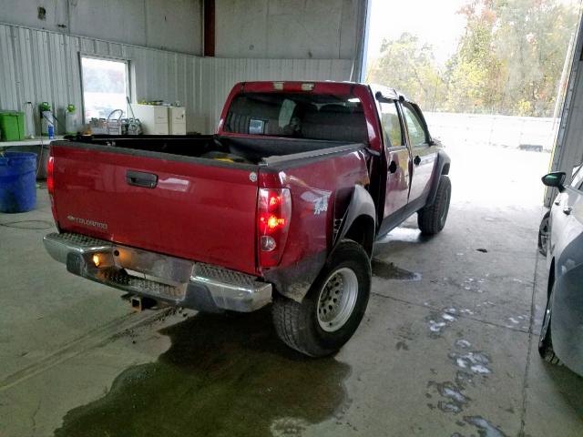 1GCDT136768195961 - 2006 CHEVROLET COLORADO MAROON photo 4