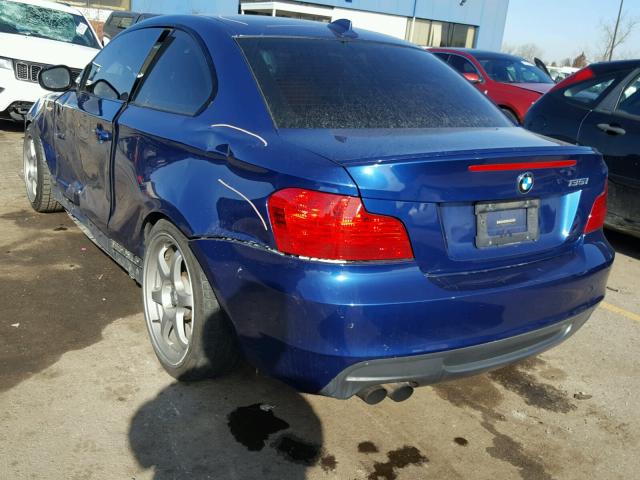 WBAUC9C56BVM11118 - 2011 BMW 135 I BLUE photo 3