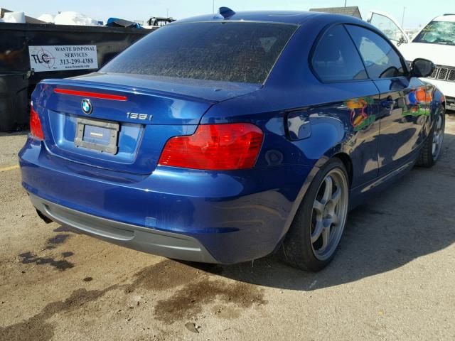 WBAUC9C56BVM11118 - 2011 BMW 135 I BLUE photo 4