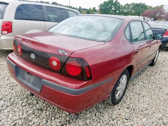 2G1WF52E559254372 - 2005 CHEVROLET IMPALA MAROON photo 4