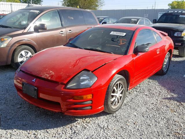 4A3AC44G12E074606 - 2002 MITSUBISHI ECLIPSE GS RED photo 2