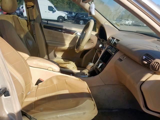 WDBRF61J84F496828 - 2004 MERCEDES-BENZ C 240 TAN photo 5