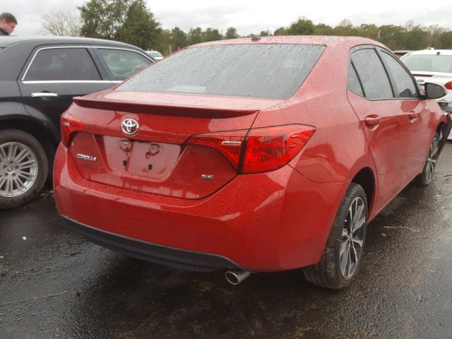 5YFBURHE6JP823265 - 2018 TOYOTA COROLLA L RED photo 4