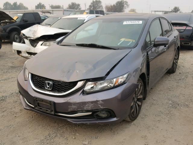 2HGFB2F97FH530025 - 2015 HONDA CIVIC EXL GRAY photo 2