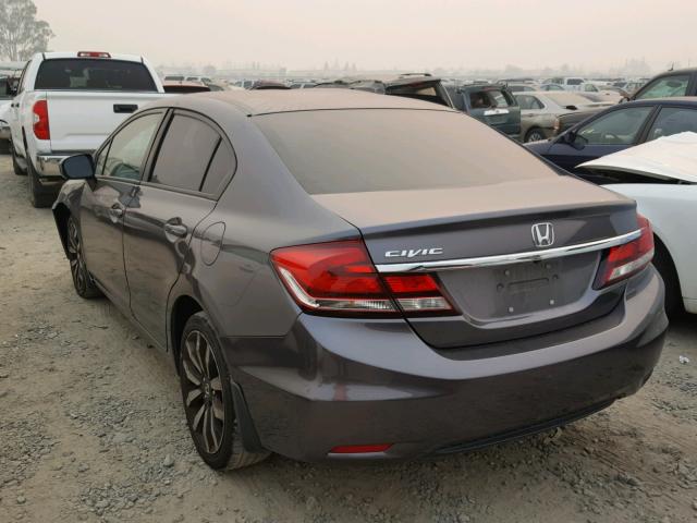 2HGFB2F97FH530025 - 2015 HONDA CIVIC EXL GRAY photo 3