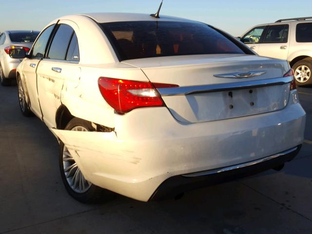 1C3BC2FG2BN522560 - 2011 CHRYSLER 200 LIMITE WHITE photo 3