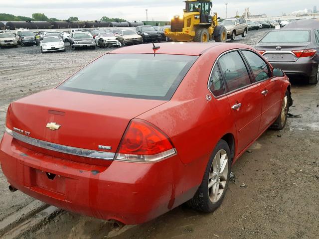 2G1WU583789177567 - 2008 CHEVROLET IMPALA LTZ RED photo 4