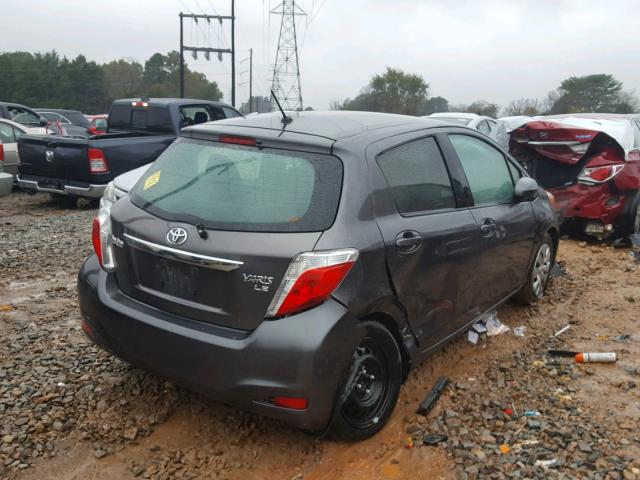 JTDKTUD39DD550436 - 2013 TOYOTA YARIS GRAY photo 4