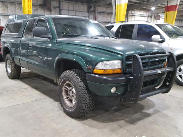 1B7GG22NXYS621843 - 2000 DODGE DAKOTA GREEN photo 1