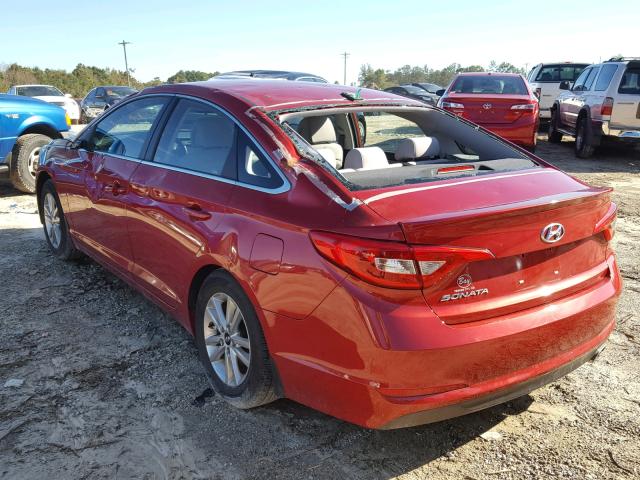 5NPE24AF5HH440157 - 2017 HYUNDAI SONATA SE RED photo 3