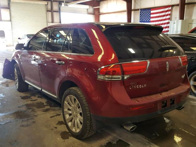 2LMDJ6JK4DBL38555 - 2013 LINCOLN MKX BURGUNDY photo 3