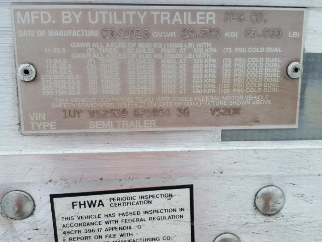 1UYVS2539GP596436 - 2016 UTILITY TRAILER WHITE photo 10