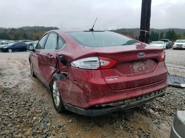 3FA6P0G7XFR288083 - 2015 FORD FUSION S RED photo 3