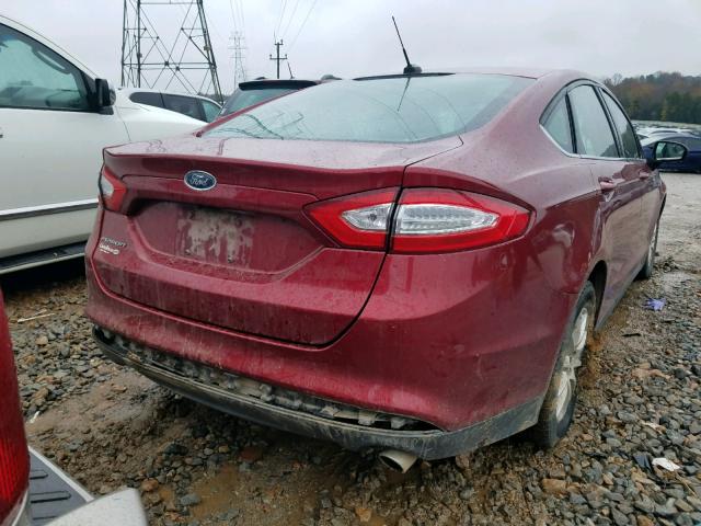 3FA6P0G7XFR288083 - 2015 FORD FUSION S RED photo 4