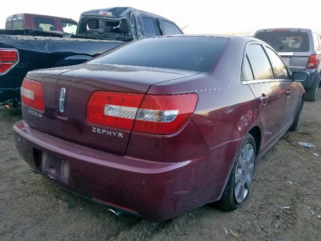 3LNHM26106R625005 - 2006 LINCOLN ZEPHYR MAROON photo 4