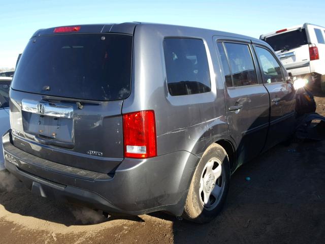 5FNYF4H29CB063098 - 2012 HONDA PILOT LX GRAY photo 4