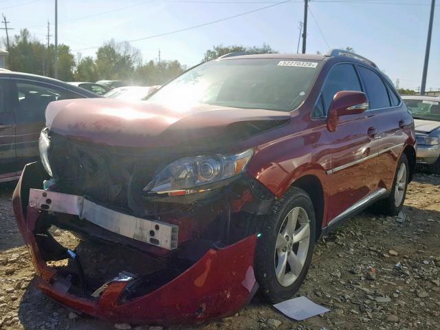 2T2BK1BAXAC060806 - 2010 LEXUS RX 350 RED photo 2