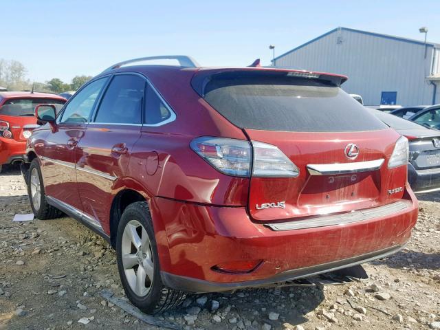 2T2BK1BAXAC060806 - 2010 LEXUS RX 350 RED photo 3