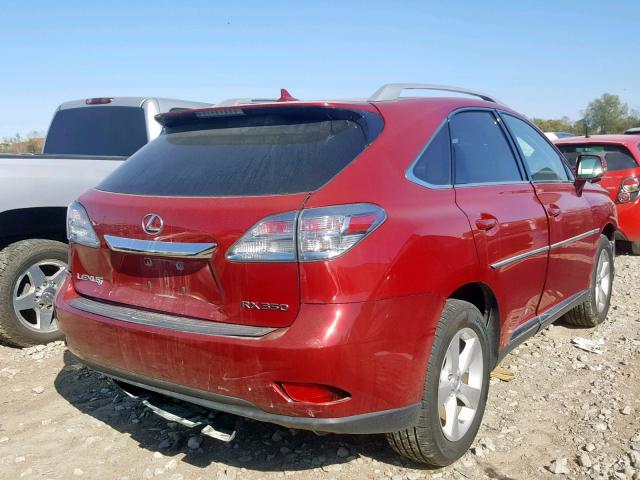 2T2BK1BAXAC060806 - 2010 LEXUS RX 350 RED photo 4